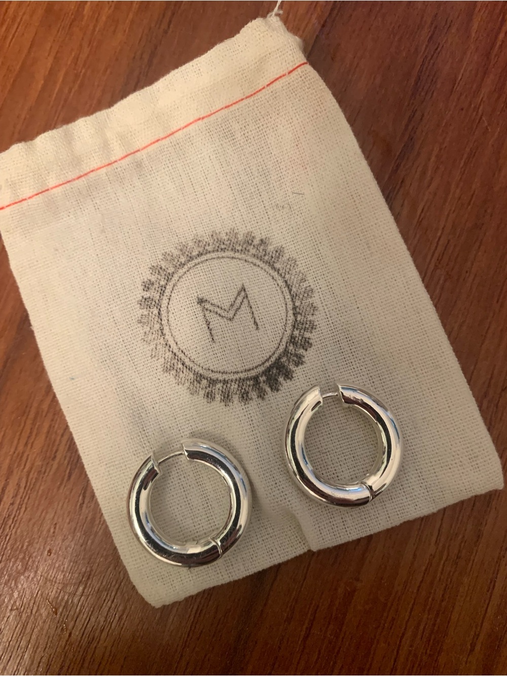 Pilgrim Silver Rounded Hoop Huggie Earrings